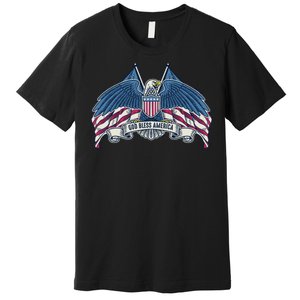 God Bless America Patriotic American Eagle USA Flag Premium T-Shirt