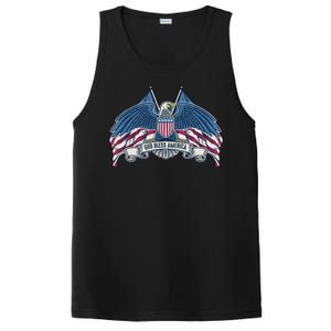 God Bless America Patriotic American Eagle USA Flag PosiCharge Competitor Tank