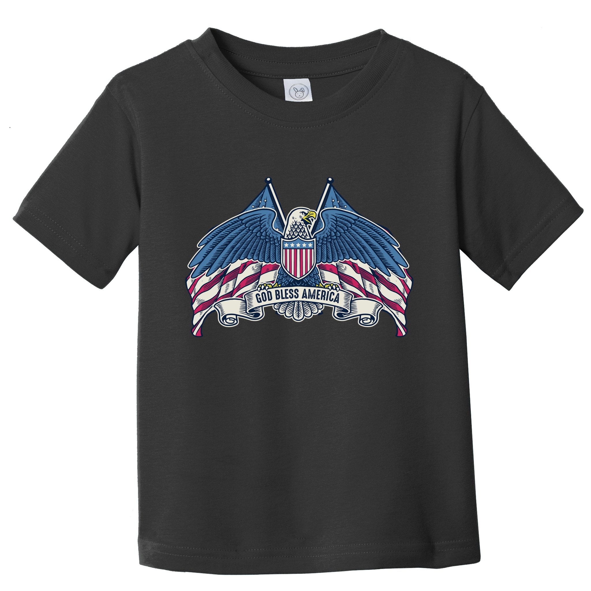 God Bless America Patriotic American Eagle USA Flag Toddler T-Shirt