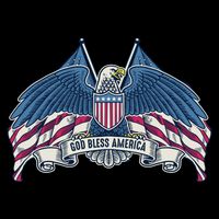 God Bless America Patriotic American Eagle USA Flag Zip Tote Bag