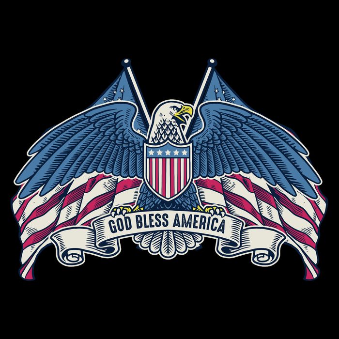 God Bless America Patriotic American Eagle USA Flag Zip Tote Bag