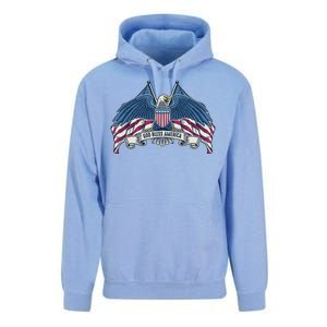 God Bless America Patriotic American Eagle USA Flag Unisex Surf Hoodie