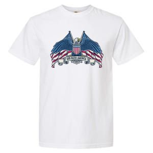 God Bless America Patriotic American Eagle USA Flag Garment-Dyed Heavyweight T-Shirt