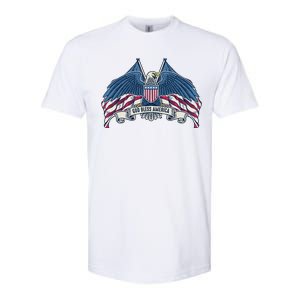 God Bless America Patriotic American Eagle USA Flag Softstyle CVC T-Shirt