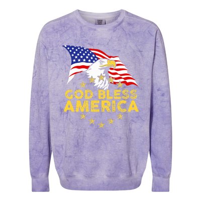 God Bless America Patriotic Bald Eagle United States Colorblast Crewneck Sweatshirt