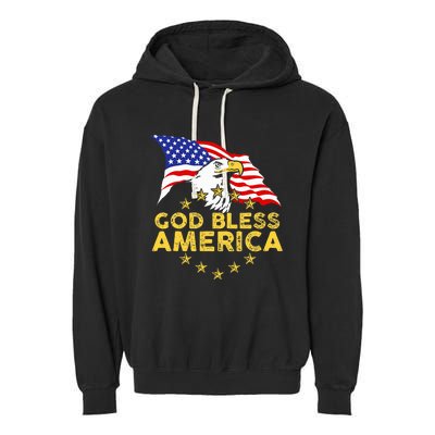 God Bless America Patriotic Bald Eagle United States Garment-Dyed Fleece Hoodie