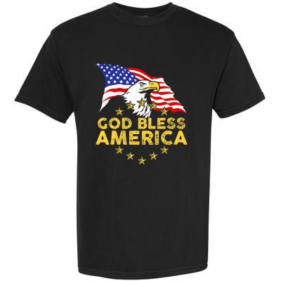 God Bless America Patriotic Bald Eagle United States Garment-Dyed Heavyweight T-Shirt