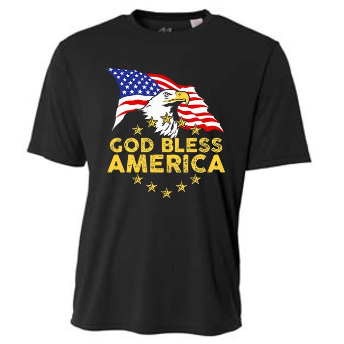 God Bless America Patriotic Bald Eagle United States Cooling Performance Crew T-Shirt