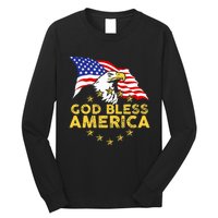 God Bless America Patriotic Bald Eagle United States Long Sleeve Shirt