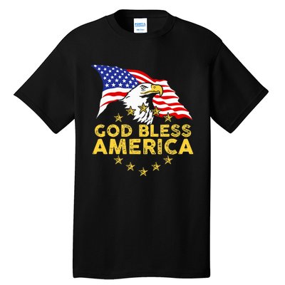 God Bless America Patriotic Bald Eagle United States Tall T-Shirt