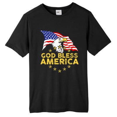 God Bless America Patriotic Bald Eagle United States Tall Fusion ChromaSoft Performance T-Shirt