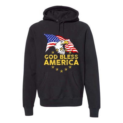 God Bless America Patriotic Bald Eagle United States Premium Hoodie