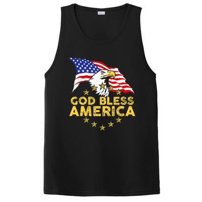 God Bless America Patriotic Bald Eagle United States PosiCharge Competitor Tank