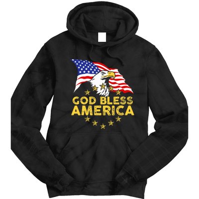 God Bless America Patriotic Bald Eagle United States Tie Dye Hoodie