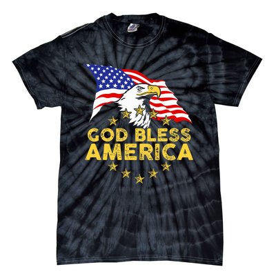 God Bless America Patriotic Bald Eagle United States Tie-Dye T-Shirt