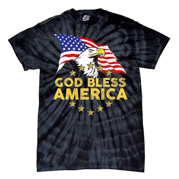 God Bless America Patriotic Bald Eagle United States Tie-Dye T-Shirt