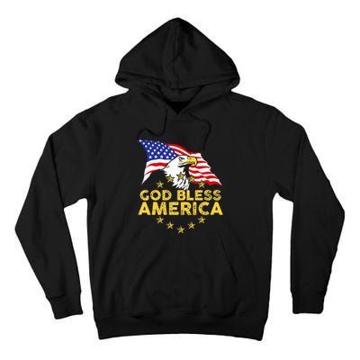 God Bless America Patriotic Bald Eagle United States Tall Hoodie