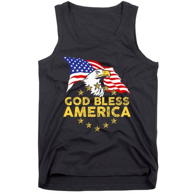 God Bless America Patriotic Bald Eagle United States Tank Top