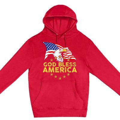 God Bless America Patriotic Bald Eagle United States Premium Pullover Hoodie