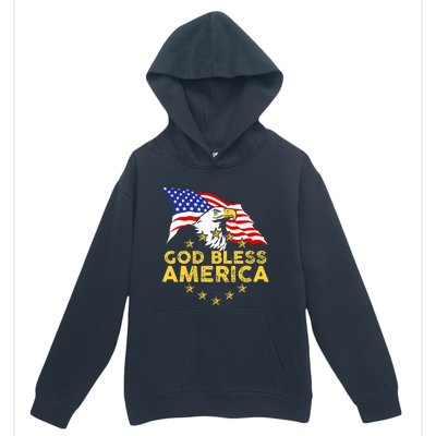 God Bless America Patriotic Bald Eagle United States Urban Pullover Hoodie