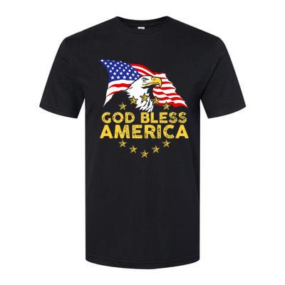 God Bless America Patriotic Bald Eagle United States Softstyle CVC T-Shirt