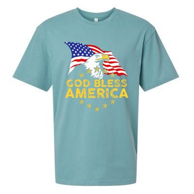 God Bless America Patriotic Bald Eagle United States Sueded Cloud Jersey T-Shirt