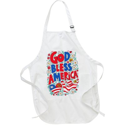 God Bless America Patriotic Usa Flag Christian 4th Of July Apron