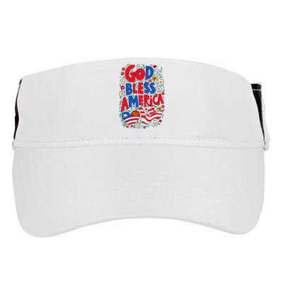 God Bless America Patriotic Usa Flag Christian 4th Of July Adult Drive Performance Visor