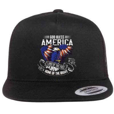 God Bless America Land Of The Free Because Of The Brave Flatbill Hat