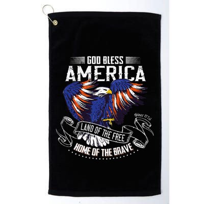 God Bless America Land Of The Free Because Of The Brave Golf Towel