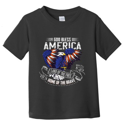 God Bless America Land Of The Free Because Of The Brave Toddler T-Shirt
