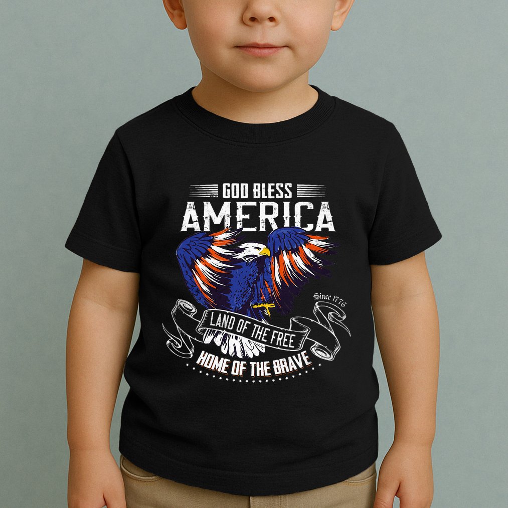 God Bless America Land Of The Free Because Of The Brave Toddler T-Shirt