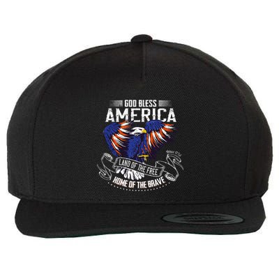 God Bless America Land Of The Free Because Of The Brave Wool Snapback Cap