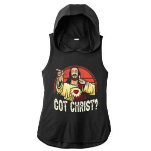 Got Buddy A Christ Christmas Cool Jesus Religious Christian Ladies PosiCharge Tri-Blend Wicking Draft Hoodie Tank