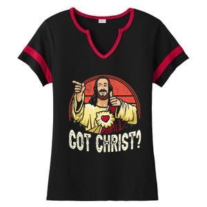 Got Buddy A Christ Christmas Cool Jesus Religious Christian Ladies Halftime Notch Neck Tee