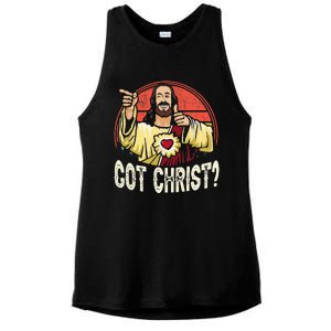 Got Buddy A Christ Christmas Cool Jesus Religious Christian Ladies PosiCharge Tri-Blend Wicking Tank