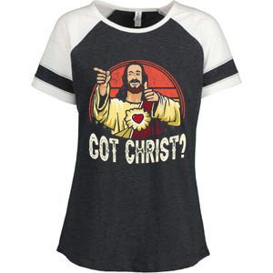 Got Buddy A Christ Christmas Cool Jesus Religious Christian Enza Ladies Jersey Colorblock Tee