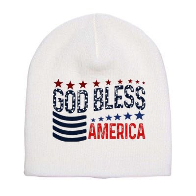 God Bless America Patriotic 4th Of July Pride Short Acrylic Beanie