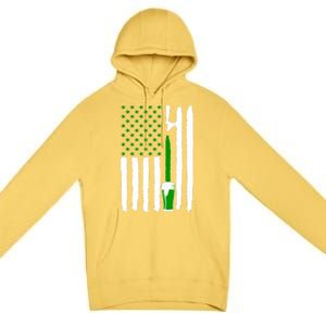 Green Beer American Flag St PatrickS Day Premium Pullover Hoodie