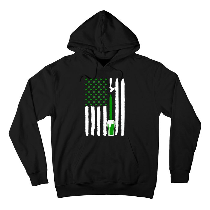 Green Beer American Flag St PatrickS Day Hoodie