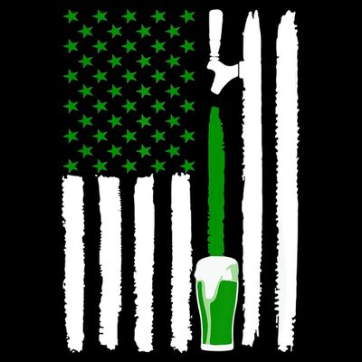 Green Beer American Flag St PatrickS Day T-Shirt
