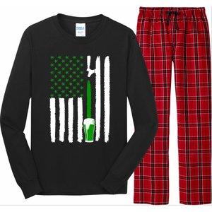 Green Beer American Flag St PatrickS Day Long Sleeve Pajama Set