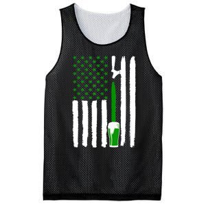 Green Beer American Flag St PatrickS Day Mesh Reversible Basketball Jersey Tank