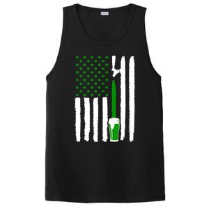 Green Beer American Flag St PatrickS Day PosiCharge Competitor Tank