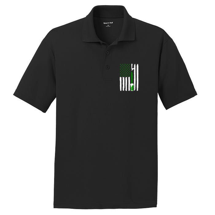 Green Beer American Flag St PatrickS Day PosiCharge RacerMesh Polo