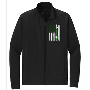 Green Beer American Flag St PatrickS Day Stretch Full-Zip Cadet Jacket