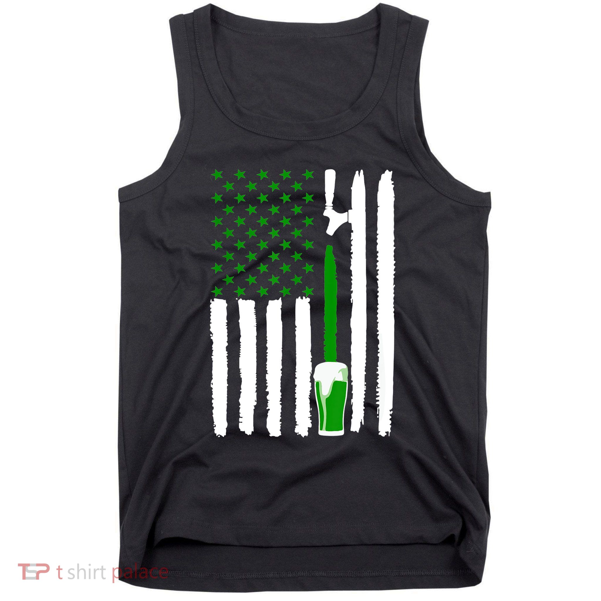 Green Beer American Flag St PatrickS Day Tank Top
