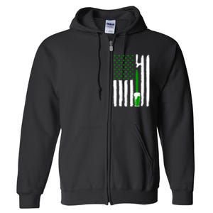 Green Beer American Flag St PatrickS Day Full Zip Hoodie