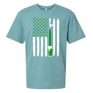 Green Beer American Flag St PatrickS Day Sueded Cloud Jersey T-Shirt