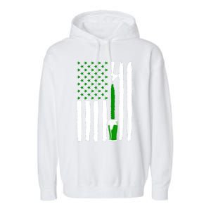 Green Beer American Flag St PatrickS Day Garment-Dyed Fleece Hoodie